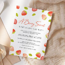 Search for strawberry baby shower invitations Watercolor