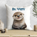 Search for cute otter cushions Watercolor