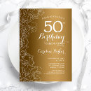 Search for golden 50th birthday invitations Elegant