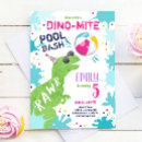 Search for dino pool party invitations Splish splash