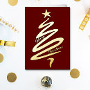 Search for dark red christmas cards Gold foil