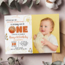 Search for basketball 1st birthday invitations Modern