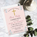 Search for first communion invitations postcards Floral