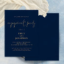 Search for navy and gold engagement party invitations Minimalist