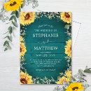 Search for rustic teal wedding invitations Sunflower