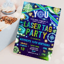 Search for glow birthday invitations Laser tag birthday party