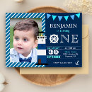 Search for boys nautical 1st birthday invitations Lighthouse