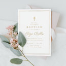 Search for white christening invitations Gold cross