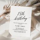 Search for modern eighteen birthday invitations Simple eighteenth birthday