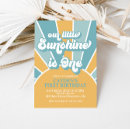 Search for our little sunshine birthday invitations Retro