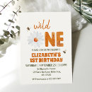 Search for wild one girl birthday invitations Daisy