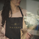 Search for black and gold monogram aprons Modern minimalist