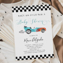 Search for car baby boy shower invitations Race on over