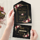 Search for red black gold invitations Watercolor burgundy floral