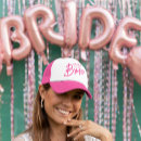 Search for hot pink baseball hats bride