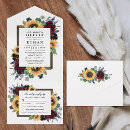 Search for country farmhouse rustic wedding invitations Sunflower