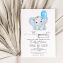 Search for little peanut on the way invitations Blue