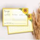 Search for sunflower recipe cards Floral