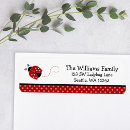 Search for red polka dot return address labels Ladybug