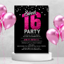 Search for hot pink sweet 16 invitations Modern