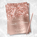 Search for rose 75th birthday invitations Foil
