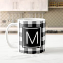 Search for black and white buffalo plaid mugs Monogrammed