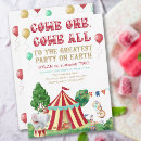 Search for big top circus tent invitations Come one come all