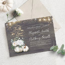 Search for fall in love engagement party invitations White pumpkin