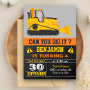 Search for yellow tractor party invitations Chalkboard