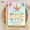Search for gold glitter 1st birthday invitations Rainbow