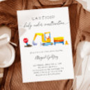 Search for baby under construction invitations Bulldozer