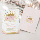 Search for gold crown baby shower invitations Pink and gold