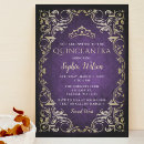 Search for purple gold quinceanera invitations Tiara