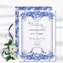 Search for blue porcelain wedding invitations Elegant