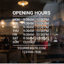 Search for store hours window decals White