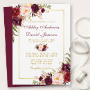 Search for rose gold and burgundy wedding invitations Watercolor burgundy floral