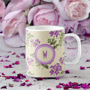 Search for soft yellow mugs Purple flowers