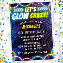 Search for crazy party invitations Black light