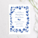 Search for blue floral border wedding invitations Hand drawn
