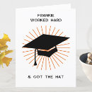Search for name on hat invitations Grad