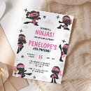 Search for girl ninja birthday invitations Karate