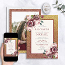 Search for rose gold and burgundy wedding invitations For her