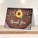 Search for barn wood string lights thank you cards Sunflower