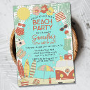 Search for fun in the sun birthday invitations Retro