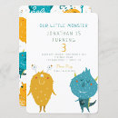 Search for our little monster birthday invitations Cute