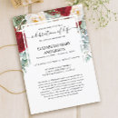 Search for red funeral invitations In loving memory