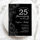 Search for black and white anniversary invitations Calligraphy