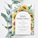 Search for sunflower 60th birthday invitations Watercolor flowers
