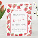 Search for strawberry birthday invitations One year old
