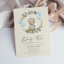 Search for watercolor greenery baby shower invitations Teddy bear